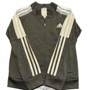 Adidas Boy's Black with White Stripes Full-Zip Track Jacket Youth S